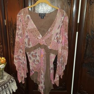 Long Sleeve Blouse - Soft Pastels -